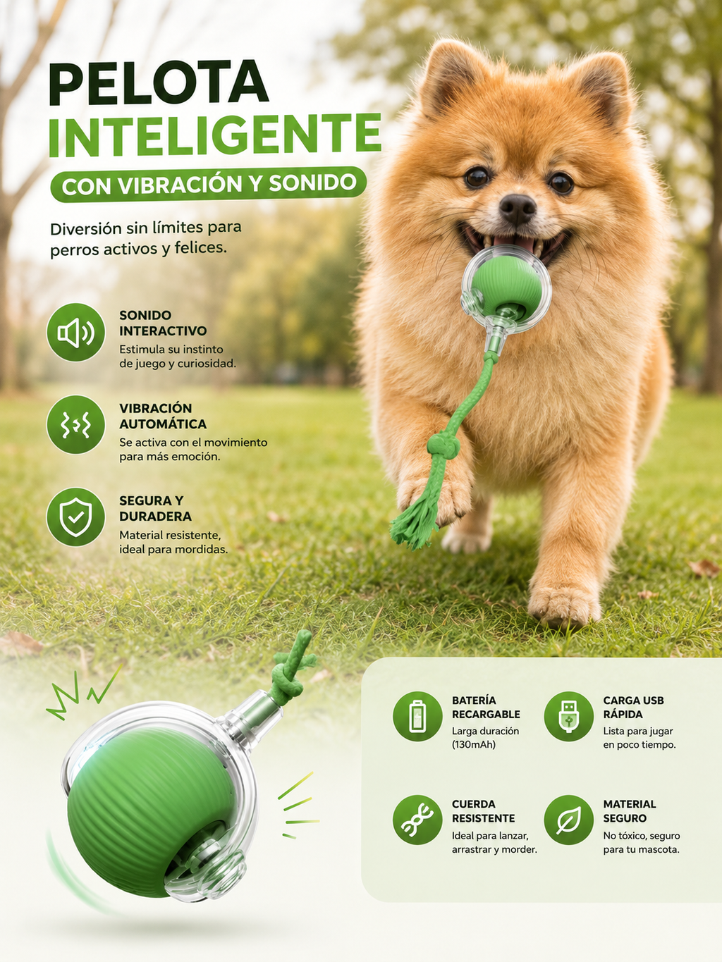 Juguete Interactivo con Vibración para Perros y Gatos
